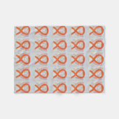 腎がん啓発リボンソフトフリースブランケット フリースブランケット (正面(横))