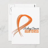 腎がん認識オレンジグランジリボン ポストカード (正面/裏面)