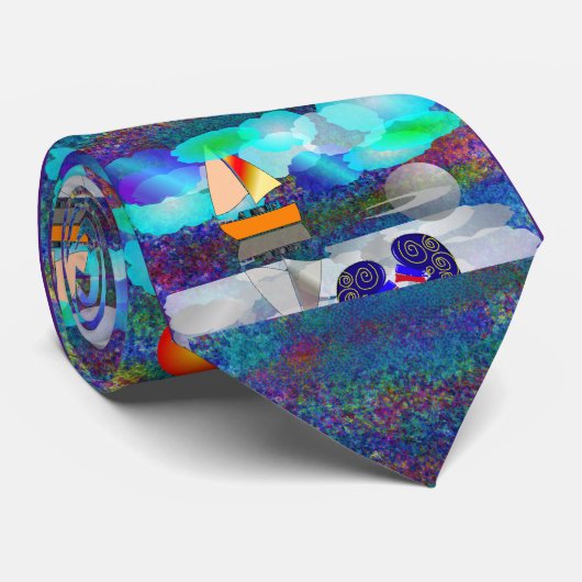 腎医ユニークアート帆船#40 ネクタイ (ロール)