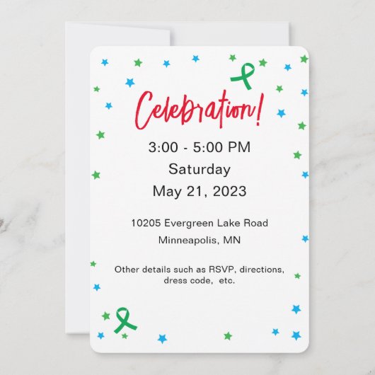 腎数珠カスタマイズ可能なパーティの招待状 招待状 (裏面)