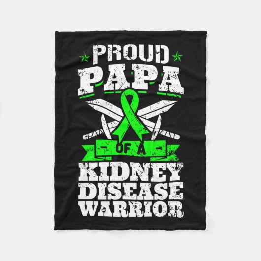 腎疾患戦士Ckd認識度パパのPapa フリースブランケット (正面)