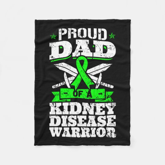 腎疾患戦士Ckd認識度ファースのパパ フリースブランケット (正面)