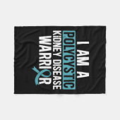 腎疾患戦士Pkdティール（緑がかった色）リボン認識度 フリースブランケット (正面(横))