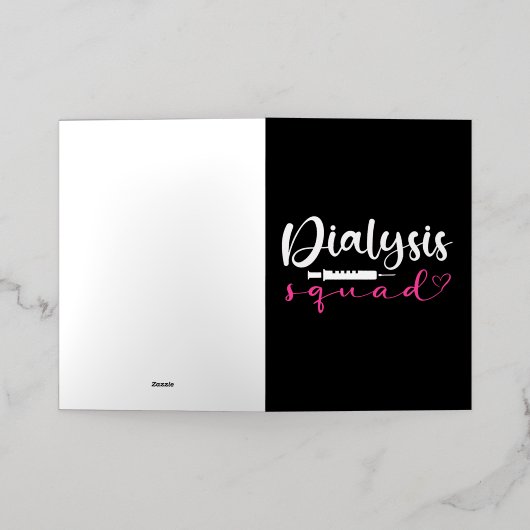 腎症ナース透析分隊おもしろい腎腎 箔グリーティングカード (外側レイダウン)