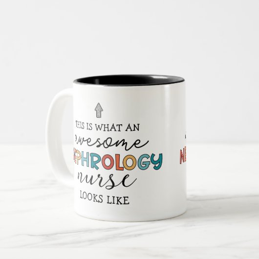腎科おもしろいナース高素晴らし化 ツートーンマグカップ (正面左)