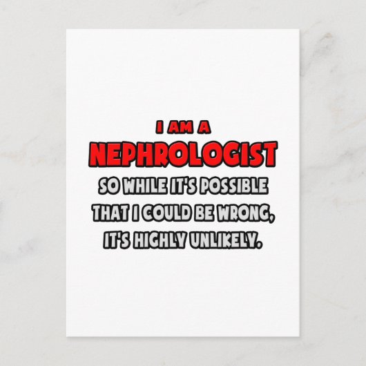 腎科おもしろい学者…非常に可能性の低い ポストカード (正面)
