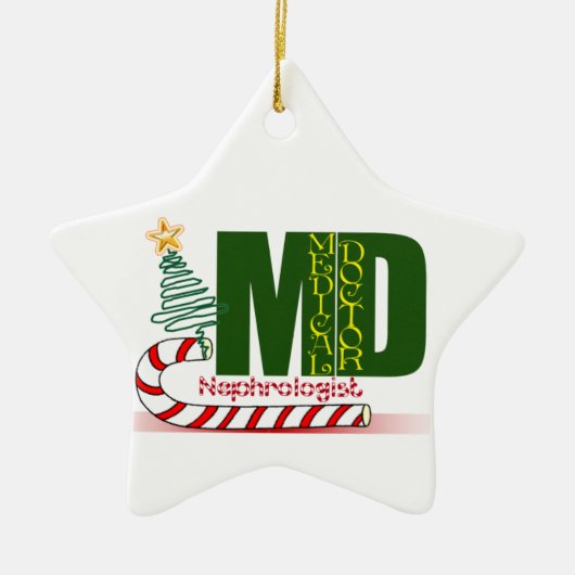 腎科医メリークリスマスドクター セラミックオーナメント (正面)
