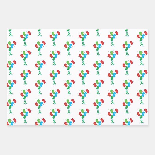 腎移植カラフル ラッピングペーパーシート (正面)