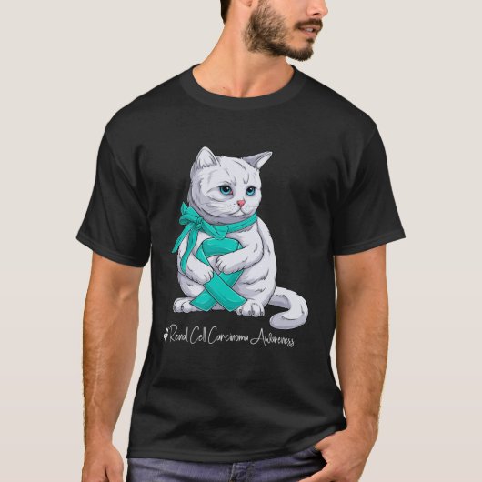 腎細胞がん啓発月間 ティールリボン C Tシャツ (正面)