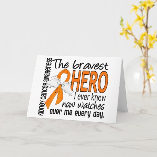 腎臓がんを知った中で最も勇敢なヒーロー カード (黄色い花)