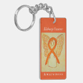 腎臓がん認識リボンエンジェルキーチェーン キーホルダー (正面左)