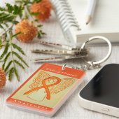 腎臓がん認識リボンエンジェルキーチェーン キーホルダー (正面右)