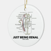 腎臓であること(腎臓ネフロン腎性ユーモア) セラミックオーナメント (左)