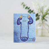 腎臓と膀胱のカラフルなデザイン ポストカード (スタンド正面)