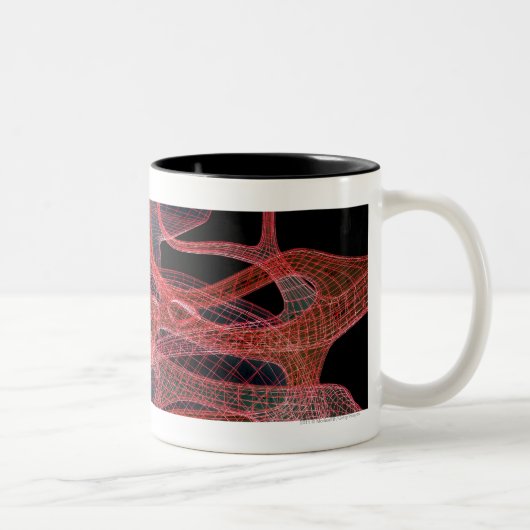 腎臓の内部のWireframe ツートーンマグカップ (右)