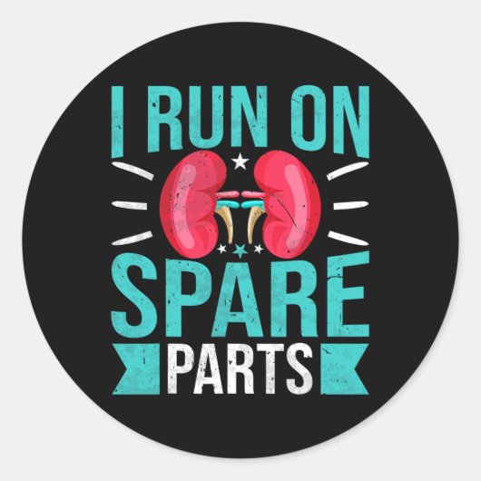 腎臓の戦士 – 腎疾患認識度モチベーション ラウンドシール (正面)