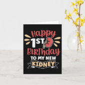 腎臓の移植が楽しい1回目の誕生日 カード (黄色い花)