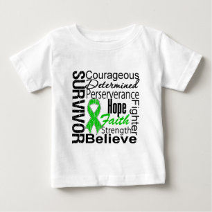 腎臓の蟹座の生存者のコラージュの緑 ベビーTシャツ