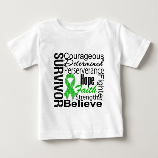 腎臓の蟹座の生存者のコラージュの緑 ベビーTシャツ (正面)