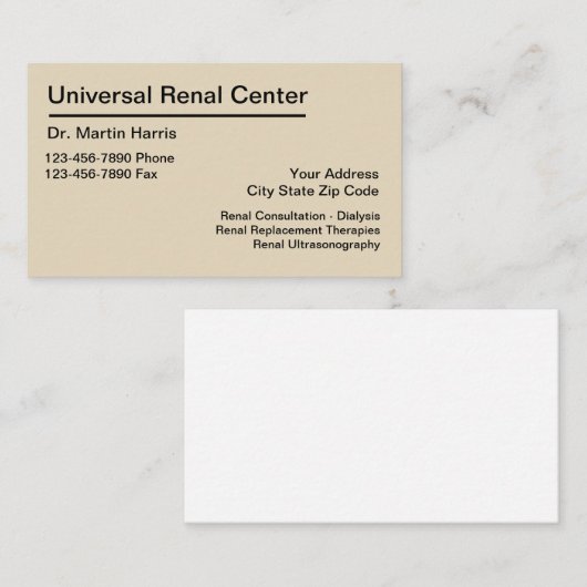 腎臓のKidney博士の医療サービス 名刺 (正面/裏面)