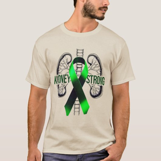 腎臓を強く - 腎臓疾患啓発Tシャツ Tシャツ (正面)