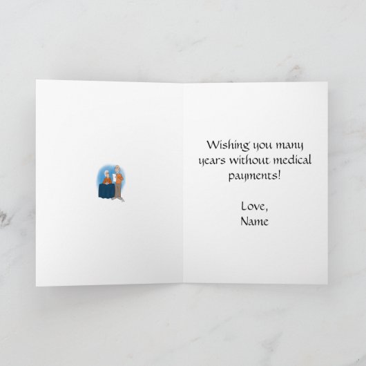 腎臓カード折り畳み誕生日カード カード (内部)