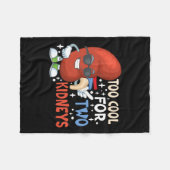 腎臓クールを2つ移植し過ぎる フリースブランケット (正面(横))