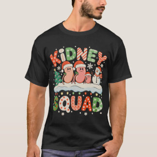 腎臓チーム 透析看護師 クリスマス スノーマン Tシャツ