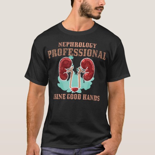 腎臓内科のダジャレ 尿は良い 手の腎臓専門医 Tシャツ (正面)