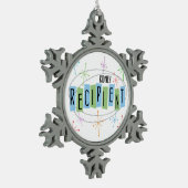 腎臓受精レトロスタイル スノーフレークピューターオーナメント (左)