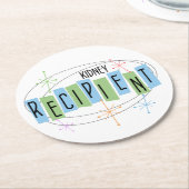 腎臓受精レトロスタイル ラウンドペーパーコースター (アングル)