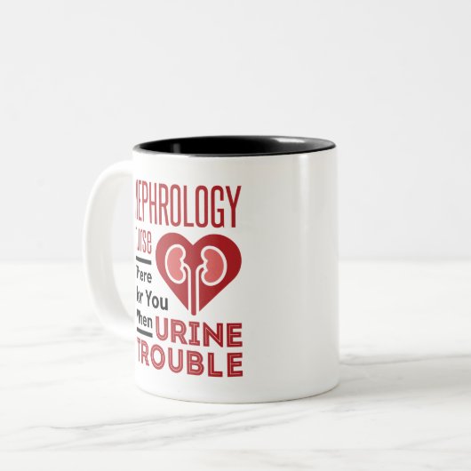 腎臓学ナースが尿のトラブルに備えて ツートーンマグカップ (正面左)