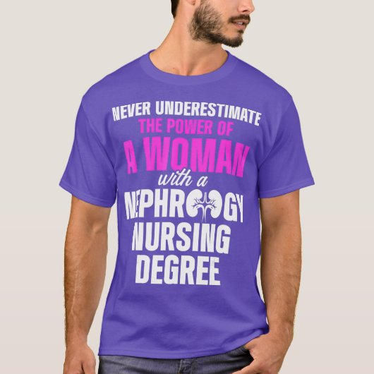 腎臓学 看護師 女性 学位 透析 看護 Tシャツ (正面)