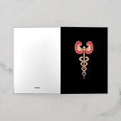 腎臓学 腎臓透析 デザイン ギフト 腎臓と 箔グリーティングカード (外側レイダウン)