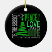 腎臓病のクリスマス1のオーナメント セラミックオーナメント (裏面)