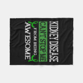 腎臓病はストップあり素晴らしぬ フリースブランケット (正面(横))