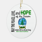 腎臓病クリスマス3スノーグローブオーナメント セラミックオーナメント (左)