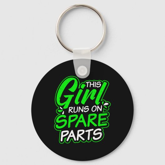 腎臓病デザイン走女の子のSpareparts Gift キーホルダー (正面)