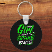 腎臓病デザイン走女の子のSpareparts Gift キーホルダー (正面)