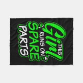 腎臓病デザイン走女の子のSpareparts Gift フリースブランケット (正面(横))