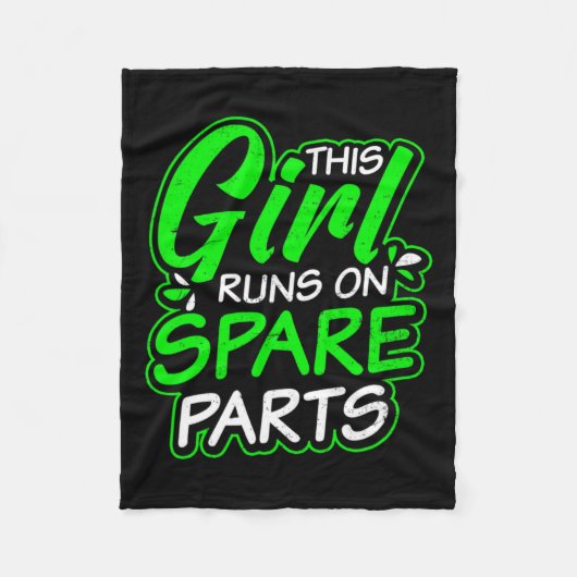 腎臓病デザイン走女の子のSpareparts Gift フリースブランケット (正面)