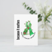 腎臓病フラワーリボン3 ポストカード (スタンド正面)