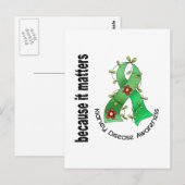 腎臓病フラワーリボン3 ポストカード (正面/裏面)