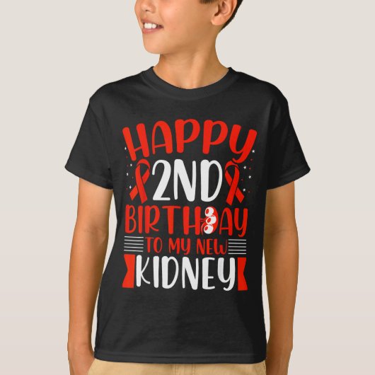 腎臓病啓発 2歳の誕生日を楽しくお祝い Tシャツ (正面)