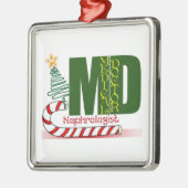 腎臓病学者メリークリスマス医師 メタルオーナメント (左)