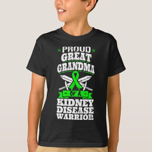腎臓病素晴らし戦士の腎Ckのおばあちゃん Tシャツ (正面)