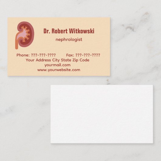 腎臓病診断医の名刺 名刺 (正面/裏面)