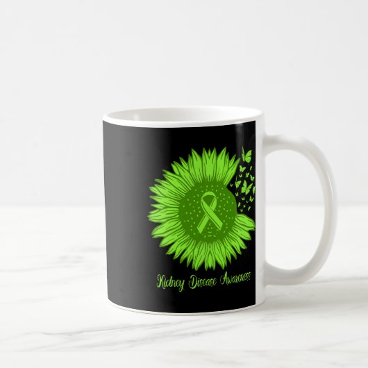 腎臓病認識度ひまわり母グリーンリブ コーヒーマグカップ (右)