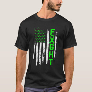 腎臓病認識度ティーズ米国国旗の注意 Tシャツ