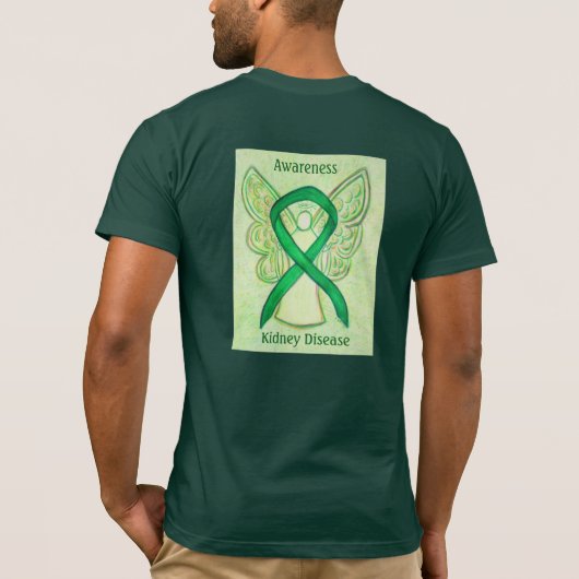 腎臓病認識度リボンエンジェルシャツ Tシャツ (裏面)